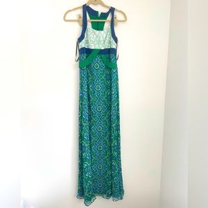 Phoebe couture silk dress in green 2